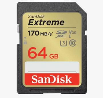 SanDisk Extreme SDXC spominska kartica, 64 GB (SDSDXV2-064G-GNCIN)
