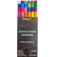Artmagico Akrilni marker Artmagico z ekstra tanko konico (0,7 mm) 24 kosov