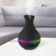 bewello USB vlažilnik zraka za aromaterapijo z LED osvetlitvijo 120 ml črn
