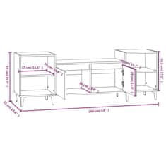 Vidaxl TV omarica siva sonoma 160x35x55 cm inženirski les