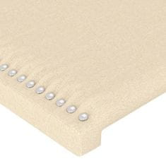 Vidaxl LED posteljno vzglavje krem 100x5x118/128 cm blago
