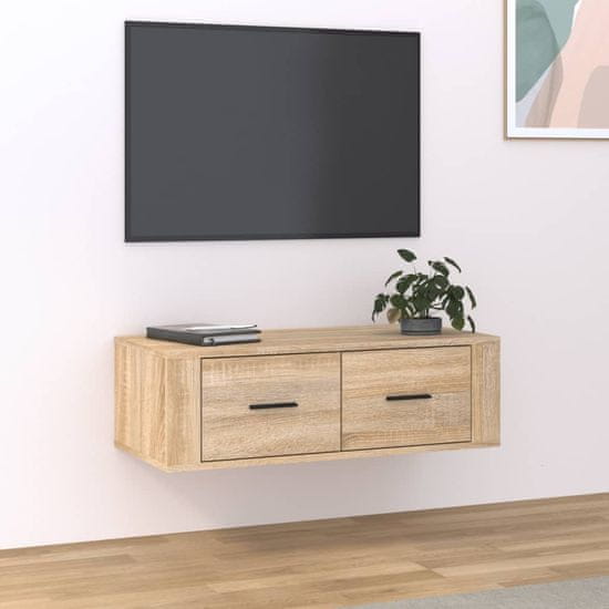 Vidaxl Viseča TV omarica sonoma hrast 80x36x25 cm inženirski les