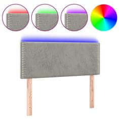 Vidaxl LED posteljno vzglavje svetlo sivo 100x5x78/88 cm žamet