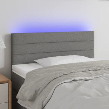 Vidaxl vidaXL Vzglavje postelje z LED diodo temno sivo 80x5x78/88 cm blago