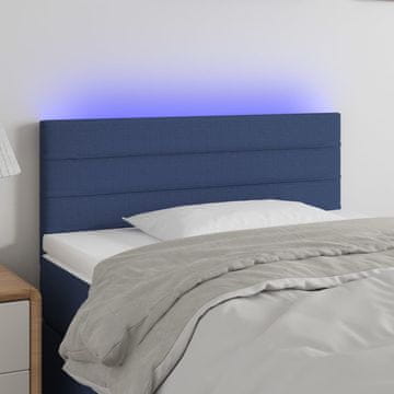 Vidaxl vidaXL Vzglavje postelje z LED modro 80x5x78/88 cm blago
