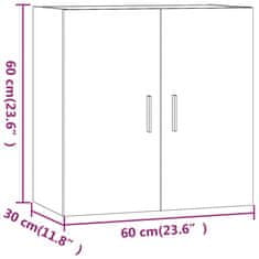 Vidaxl Stenska omarica dimljeni hrast 60x30x60 cm konstruiran les