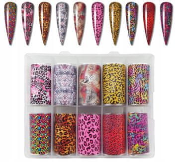 shumee 10x PRENOSNA FOLIJA 10cmx4cm KOMPLET Z LEOPARDJI