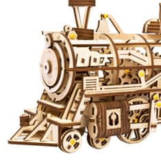 Robotime 3D lesena mehanska sestavljanka Parna lokomotiva