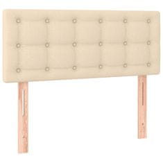 Vidaxl Box spring postelja z vzmetnico krem 80x200 cm blago