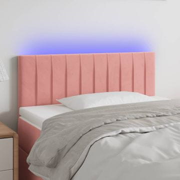 Vidaxl vidaXL Vzglavje postelje z LED svetlo roza 90x5x78/88 cm žamet