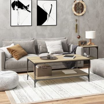 Greatstore Klubska mizica sonoma hrast 80x50x40 cm inženirski les