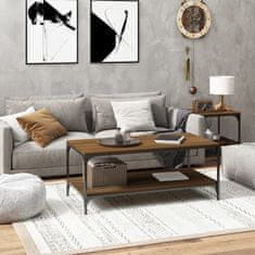 Vidaxl Klubska mizica rjavi hrast 80x50x40 cm inženirski les
