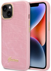 Guess Croco ovitek za iPhone 14, roza (GUHCP14SHGCRHP)