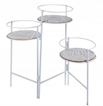 shumee Zložljivo kovinsko stojalo za rože za 3 lončke, belo