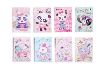 Spiralni zvezek z linijami 14,5x20,5 cm, 80 strani - MIX