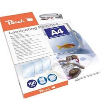 Peach folija za laminiranje A4 (216x303mm), 100 mikrometrov, sijajna, 100 kosov