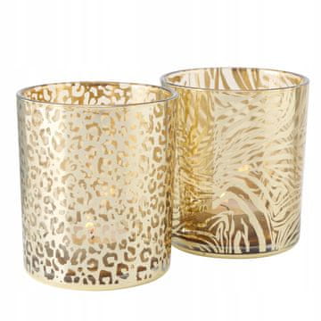 shumee Stekleno držalo za čajne svečke, zlata mešanica, 10 cm