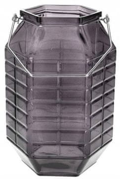 shumee Dekorativni stekleni svečnik, črn, 28 cm