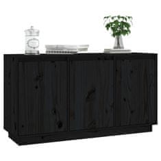Vidaxl Komoda črna 111x34x60 cm trdna borovina