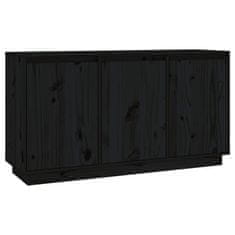 Vidaxl Komoda črna 111x34x60 cm trdna borovina