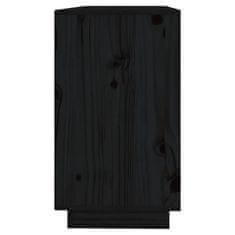 Vidaxl Komoda črna 111x34x60 cm trdna borovina