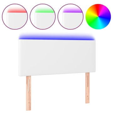 Vidaxl LED posteljno vzglavje belo 80x5x78/88 cm umetno usnje