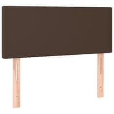 Vidaxl Box spring postelja z vzmetnico rjava 90x200 cm umetno usnje