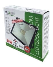 Trixline Led reflektor 30W IP44 4200K 2400lm 120° 170x28x150mm