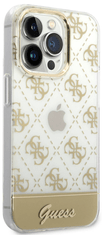 Guess Glitter Logo ovitek za iPhone 14 Pro, zlat (GUHCP14LHG4MHG)