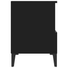 Greatstore Nočna omarica črna 40x35x50 cm