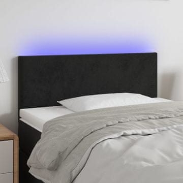 Vidaxl vidaXL Vzglavje postelje z LED diodo črno 90x5x78/88 cm žamet