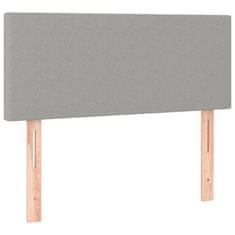 Vidaxl Box spring postelja z vzmetnico svetlo siv 100x200 cm blago