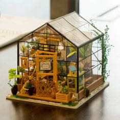 Robotime Igrača miniaturna hiša rastlinjak