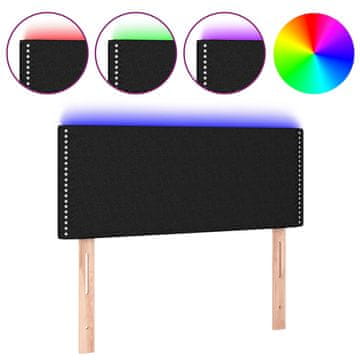 Vidaxl LED posteljno vzglavje črno 90x5x78/88 cm blago