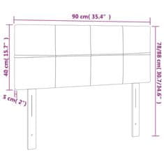 Vidaxl LED posteljno vzglavje svetlo sivo 90x5x78/88 cm žamet