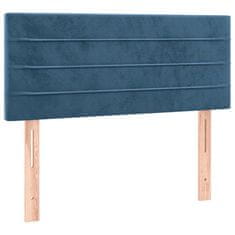 Vidaxl Box spring postelja z vzmetnico LED temno modra 120x200cm žamet