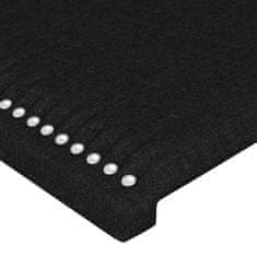 Vidaxl LED posteljno vzglavje črno 83x16x118/128 cm blago