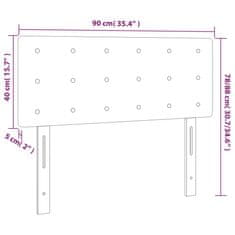 Vidaxl LED posteljno vzglavje temno sivo 90x5x78/88 cm blago