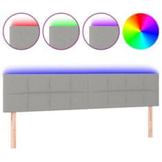 Vidaxl LED posteljno vzglavje svetlo sivo 180x5x78/88 cm blago