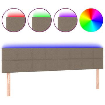 Vidaxl LED posteljno vzglavje taupe 180x5x78/88 cm blago