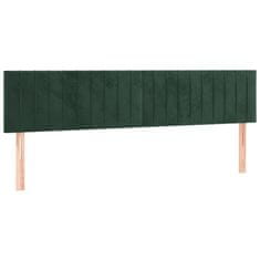Vidaxl Box spring postelja z vzmetnico LED tem. zelena 200x200cm žamet