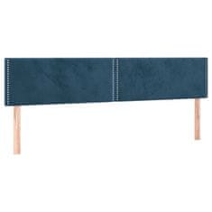 Vidaxl Box spring postelja z vzmetnico LED temno modra 180x200cm žamet