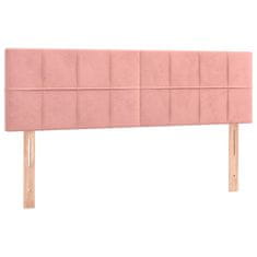 Vidaxl Box spring postelja z vzmetnico roza 140x190 cm žamet