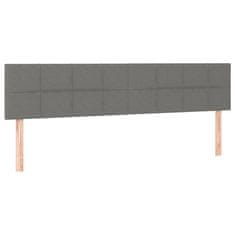 Vidaxl Posteljno vzglavje 2 kosa temno siv 80x5x78/88 cm blago