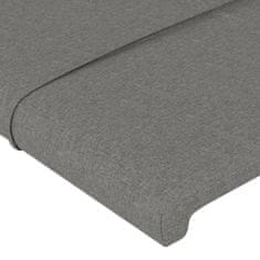 Vidaxl LED posteljno vzglavje temno sivo 200x5x78/88 cm blago