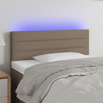 Vidaxl vidaXL LED vzglavje postelje sivo-rjavo 90x5x78/88 cm blago