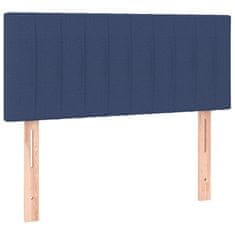 Vidaxl Box spring postelja z vzmetnico LED modra 120x200 cm blago