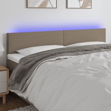 Vidaxl vidaXL Vzglavje postelje z LED svetlobo 180x5x78/88 cm blago