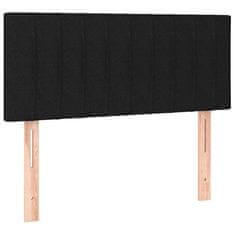 Greatstore Box spring postelja z vzmetnico LED črna 120x190 cm blago
