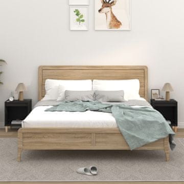 Vidaxl vidaXL Nočne omarice, komplet 2 kosov, črne, 40 x 35 x 50 cm